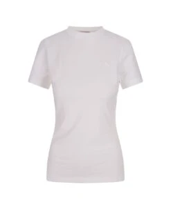 Alexander McQueen Seal Logo Slim T-shirt In Optical White