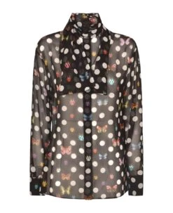 Versace See-through Printed Blouse