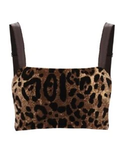 Dolce & Gabbana Leopard Chenille Cropped Top