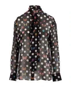 Dua Lipa X Versace Silk Chiffon Shirt