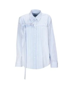Off-White Striped Cut-out Shirt
