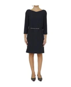 Gucci Sweetheart Neck Midi Dress