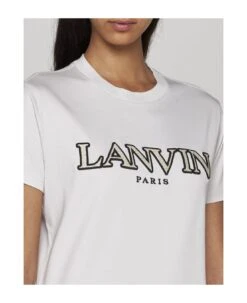Lanvin Curb Logo Cotton T-shirt -Serene Styles 19da434dc3f7f0a37a9df1d6c2205c81