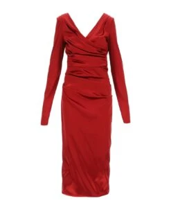 Dolce & Gabbana Draped Dress In Satin