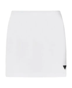 Prada Logo-plaque Cotton Miniskirt