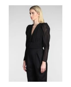 IRO Amili Topwear In Black Viscose -Serene Styles 2a4b8676a6dea3a967db47a577546088