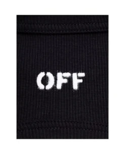 Off-White Off Stamp Rib Round Mini Dres Black Whit -Serene Styles 2e3dbf0811f482e1546d0f6b13848f87