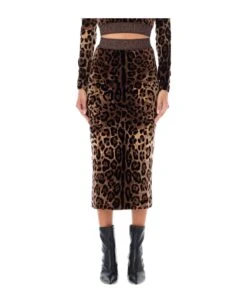Dolce & Gabbana Long Skirt Knit Leo