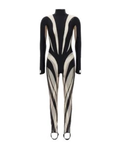 Mugler Sheer Tulle Insert Jumpsuit