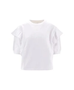 Chloé Logo Printed Ruffled Top