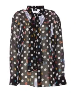 Versace Butterfly And Polka Dot Print Shirt
