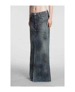 Balenciaga Skirt In Blue Cotton -Serene Styles 54069d75dc5f69046ae462e7c661d386