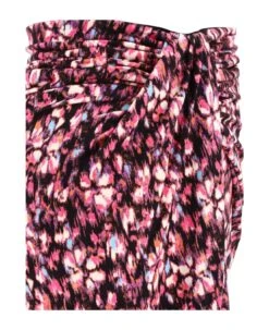 Floral-printed Twist-detailed Crepe Skirt -Serene Styles 5eb76b0355b62137e3fe4335dd0f13d5