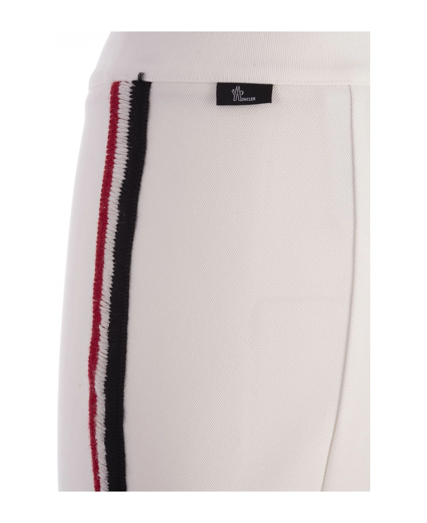 White Trousers With Embroidered Side Bands 4 White Trousers With Embroidered Side Bands - Image 4