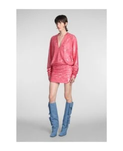 Gael Dress In Rose-pink Polyester -Serene Styles 6325d933854364469275fe4303a5070c