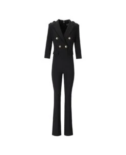 Elisabetta Franchi V-neck Double-breasted Jumpsuit
