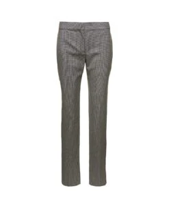 Alexander McQueen Grey Tailored Pants With Houndstooth Motif In Wool Woman