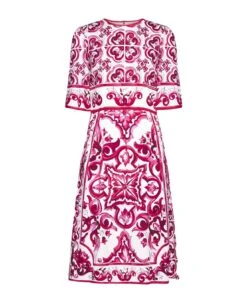 Dolce & Gabbana Majolica Print Silk Dress