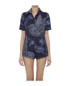 Front Page 43 Etro Mini Jacquard Denim Jumpsuit