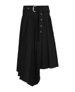 Off-White Pleated Asymmetrical Skirt