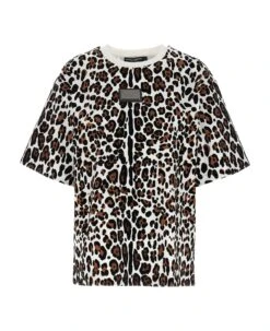 Dolce & Gabbana Animal Print Logo Plaque T-shirt