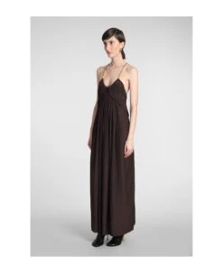 Lanvin Dress In Brown Polyester -Serene Styles 998e52bf503b2c67a675640a1a928c65