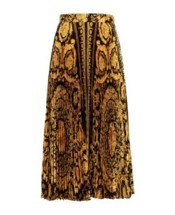 Versace Baroque Pattern Pleated Skirt
