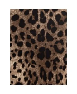Dolce & Gabbana Mini Brown Dress With All-over Leo Print In Stretch Viscose Woman -Serene Styles 9abea3fdcb583c15d821cca25d46a20f
