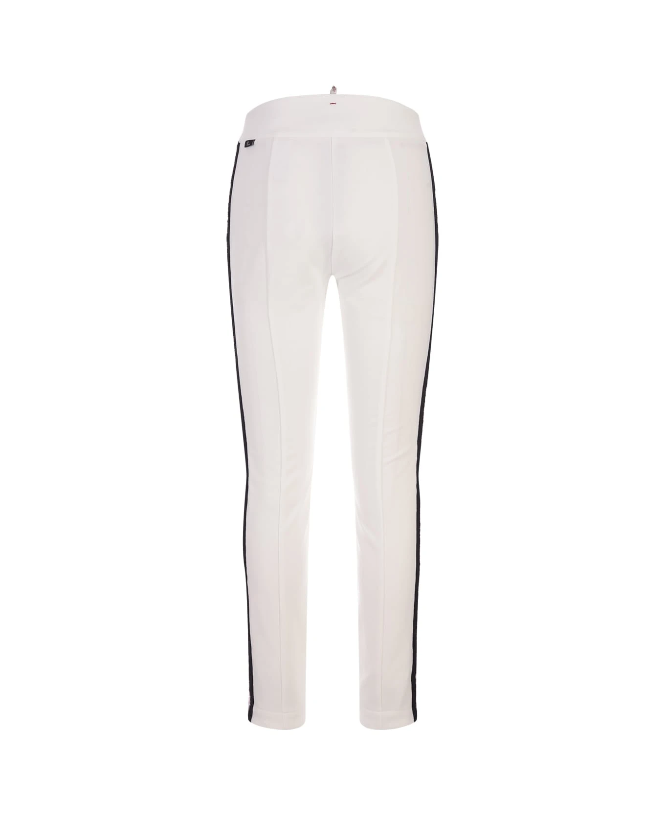 White Trousers With Embroidered Side Bands 2 White Trousers With Embroidered Side Bands - Image 2