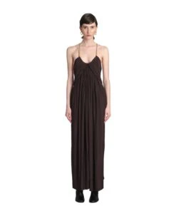 Lanvin Dress In Brown Polyester
