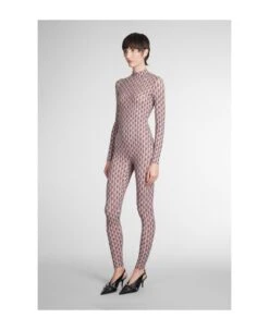 Marine Serre Suit In Brown Polyamide -Serene Styles b93bb0bdc7fe177c2ec31a122693226b