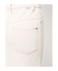 Light Beige Cotton Denim Midi Skirt -Serene Styles b968aedecabc85d2fa3e4d990706740b