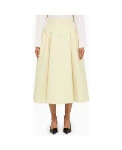 Bottega Veneta Camomile Wool Midi Skirt