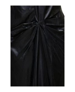 Maison Margiela Black Poly Ruched Midi Dress In Polyester Woman -Serene Styles d61e07dd32b920d715629eca03156f4b