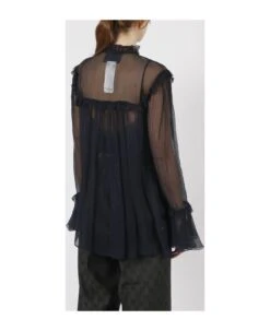 Gucci Silk Chiffon Ruffle Shirt -Serene Styles d68c7c3cae3f3ec6867cfdd77196920d