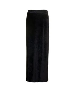 Balenciaga Maxi Skirt In Black Fluid Velvet Woman