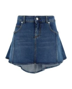 Alexander McQueen Denim Mini Skirt