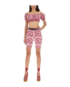 Dolce & Gabbana Majolica Cyclist Bermuda Shorts -Serene Styles de15b9649bd44316fda8bdde9b3cbc0c