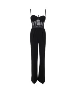 Elisabetta Franchi Wide Leg Bustier Jumpsuit