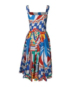 Dolce & Gabbana Cart Print Longuette Dress -Serene Styles df466d941e8591220faa9d2d6d7bc230
