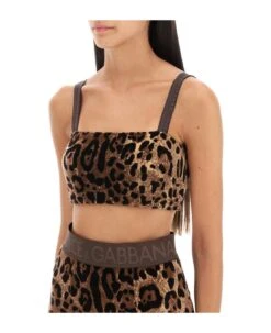 Dolce & Gabbana Leopard Chenille Cropped Top -Serene Styles e058c5769d55fa089f37488b2545eb06