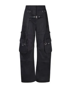 Off-White High Waist Black Cargo Trousers