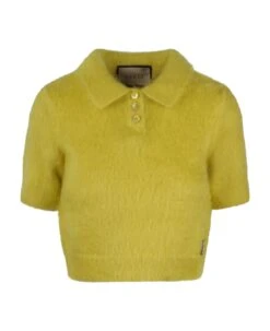 Gucci Silk, Cashmere And Mohair Polo Sweater