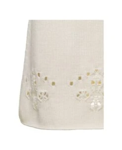 Chloé White A-line Knit Mini-skirt With Perforated Motifs In Wool Woman -Serene Styles fc9f64dd8f1913c9d59a1e3e48daccab